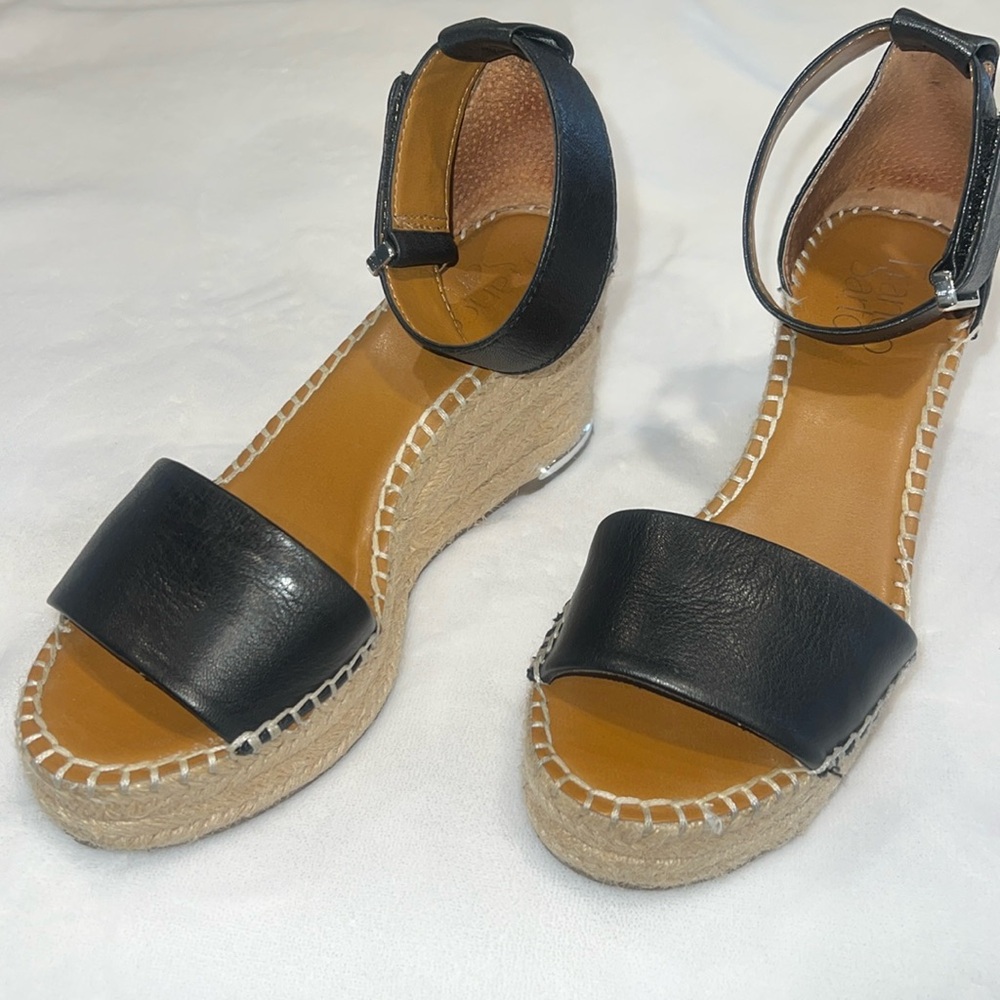 Franco Sarto Women's Clemens Espadrille Wedge Sandal 6 Black